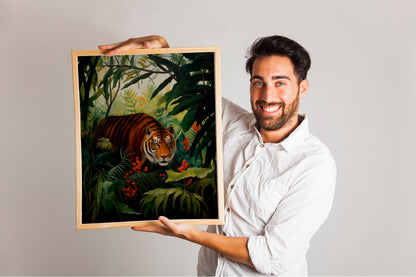 Tiger Illustration Art Print, Tiger Nursery Art, Tiger Boho Art, Animal Nursery Art, Colorful Nursery Art, Nursery Decor, Boho, Tiger Art
