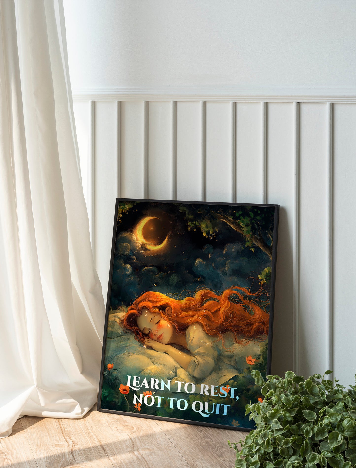 Learn to Rest Not to Quit Motivational Art Print, Mental Motivation, Positivity Wall Decor, Mental Health Awareness Art Print, Rest Wall Art