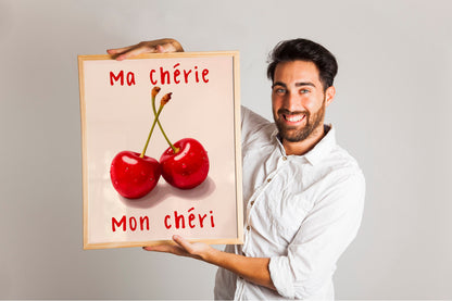 Ma Chérie Art Print, Mon Chéri Wall Decor Art Print, My Darling Cherry Art Print