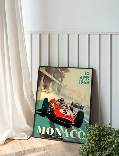 Race Car Art, Track Race Travel Art, Pacific Coast, Car Art Print, Wall Decor, Race Car Decor, Retro Car Art, Art Print