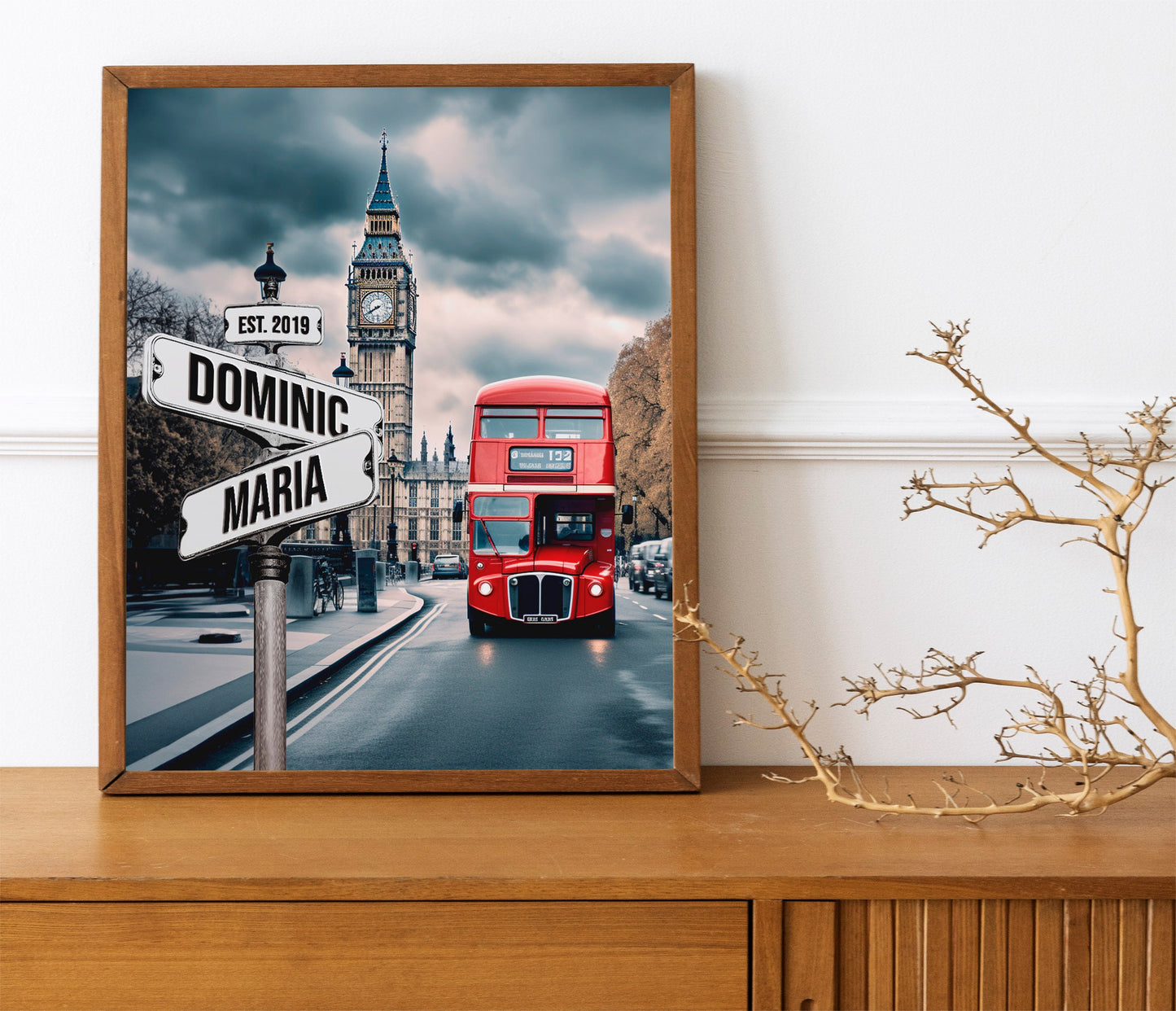 London Custom Street Sign Names and Date Art Print, Custom Couple Art Print, Personalized Couple Art, Custom Couple Names and Date Art Print