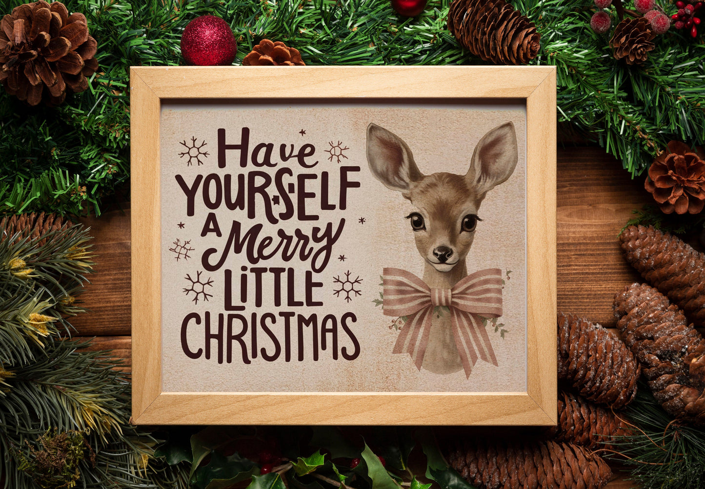 Deer Illustration Art Print, Deer Art, Deer Boho Art, Animal Art, Boho, Christmas Deer