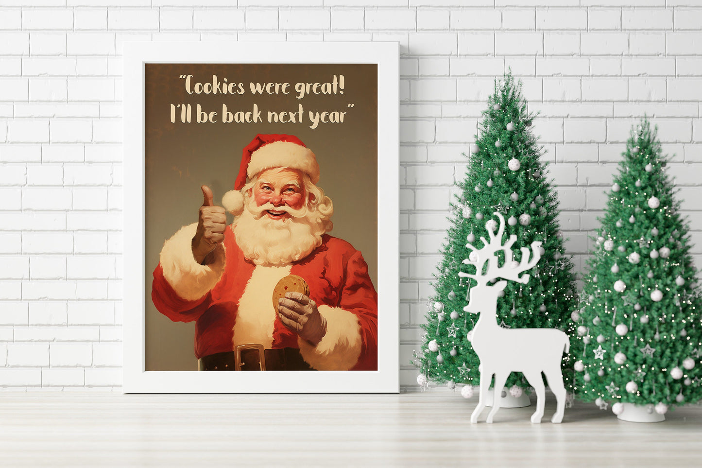 Christmas Funny Santa Claus Art Print, Vintage Christmas, Classic Christmas, Christmas Santa, Vintage Santa, Santa Illustration