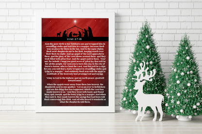 Christmas Christian Wall Decor, Jesus Christmas Art, Jesus Art, Christian Christmas Art, Christmas Canvas, Christmas Print