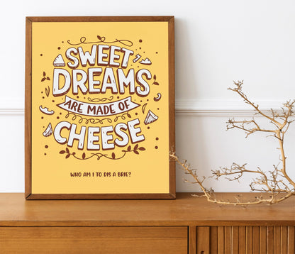 Cheese Funny Wall Decor, Funny Wall Art, Kitchen Decor, Kitchen Wall Art, Humor Wall Art, Kitchen