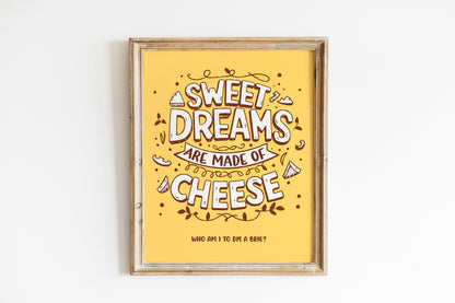 Cheese Funny Wall Decor, Funny Wall Art, Kitchen Decor, Kitchen Wall Art, Humor Wall Art, Kitchen