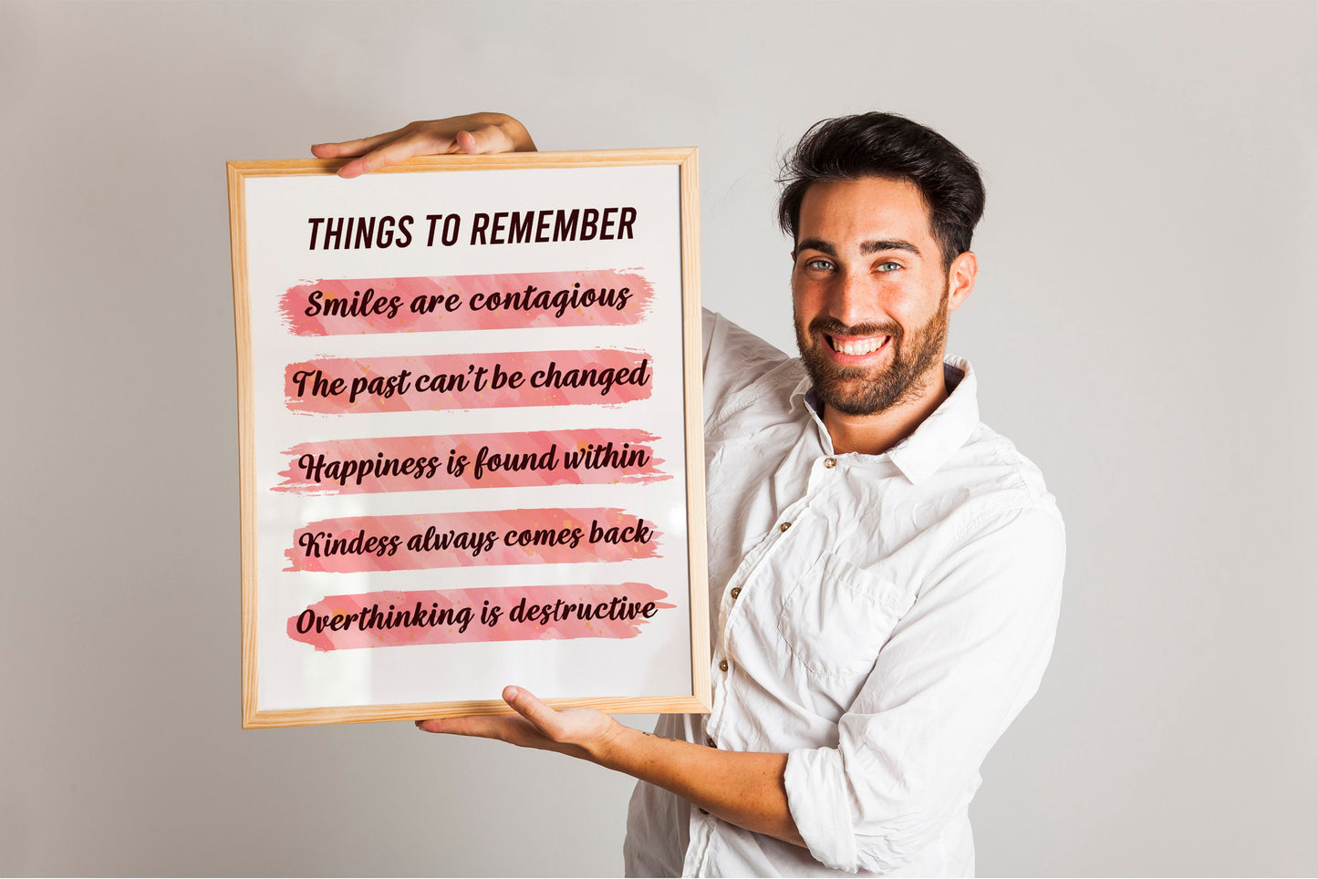 Things To Remember Pink Motivational Art, Wall Art, Inspirational, Positive Art Print