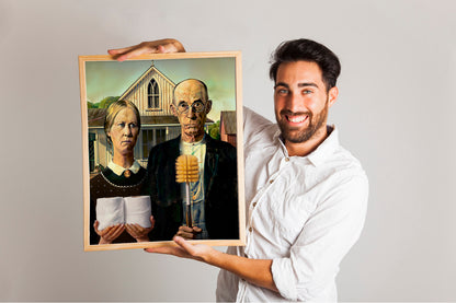 American Gothic Toilet Paper Funny Bathroom Print, Funny Bathroom Wall Decor, Funny Wall Art, Bathroom Wall Art, Humor Wall Art