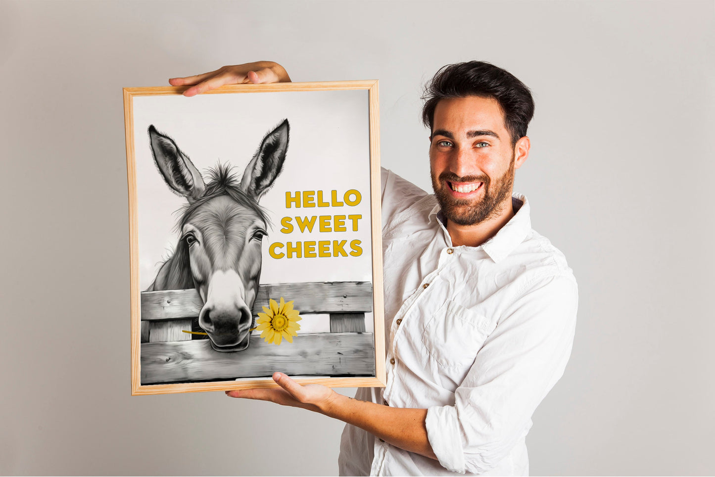 Funny Donkey Bathroom, Hello Sweet Cheeks, Funny Bathroom Print, Funny Wall Art, Donkey Bathroom Decor, Bathroom Wall Art, Bathroom Decor