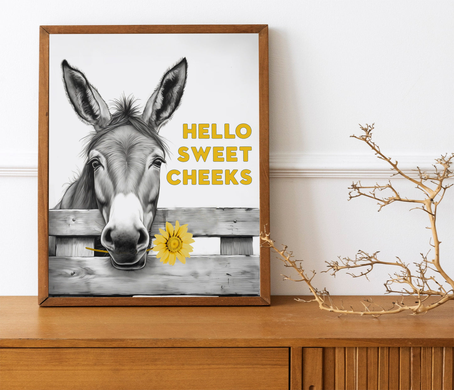 Funny Donkey Bathroom, Hello Sweet Cheeks, Funny Bathroom Print, Funny Wall Art, Donkey Bathroom Decor, Bathroom Wall Art, Bathroom Decor