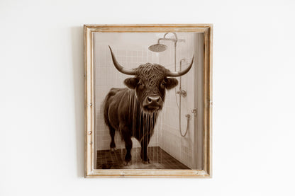 Unique Cattle In Shower Wall Decor Art