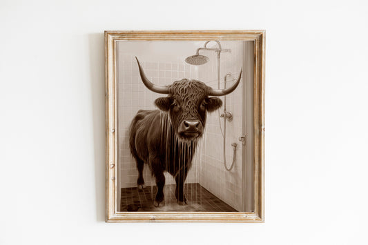 Unique Cattle In Shower Wall Decor Art