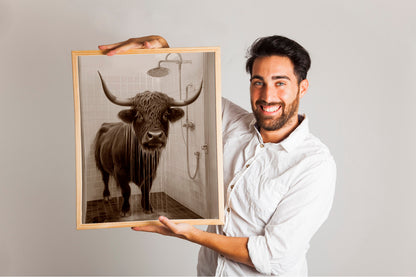 Unique Cattle In Shower Wall Decor Art