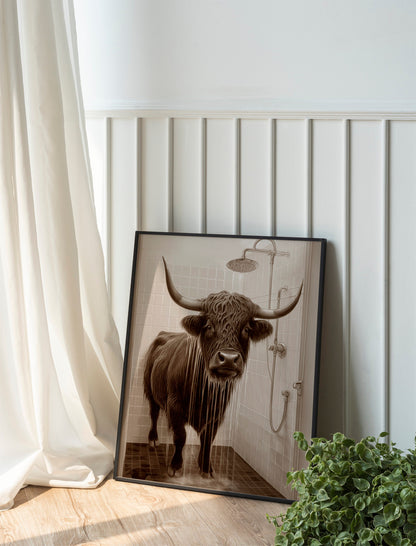 Unique Cattle In Shower Wall Decor Art