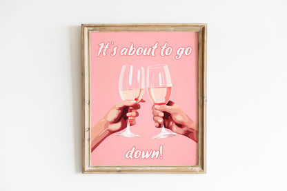 Cheering Glasses Cute Illustration Art Print