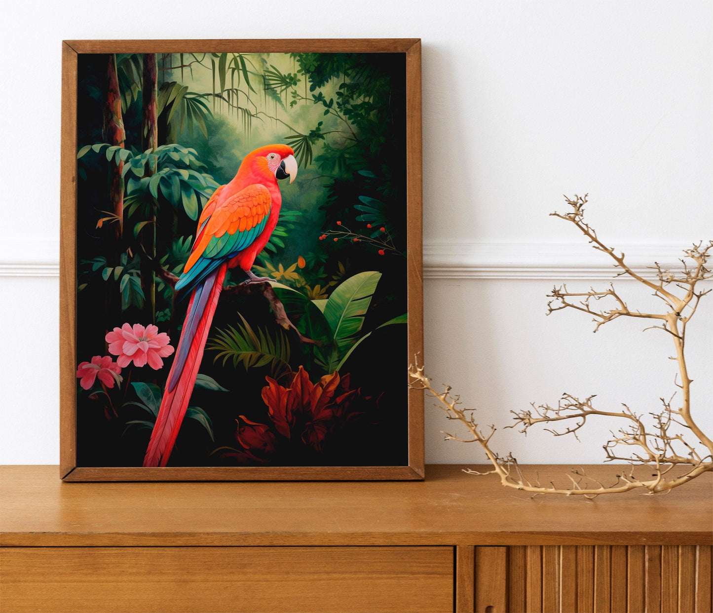 Parrot Illustration Art Print, Parrot Art, Parrot Boho Art, Animal Art, Colorful Art