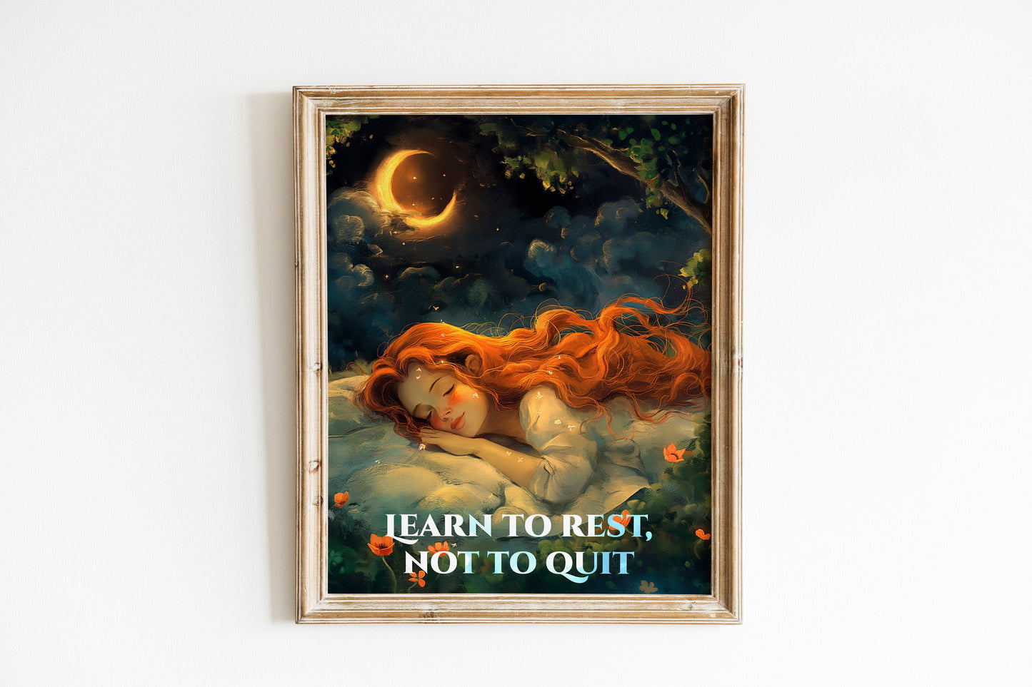 Learn to Rest Not to Quit Motivational Art Print, Mental Motivation, Positivity Wall Decor, Mental Health Awareness Art Print, Rest Wall Art