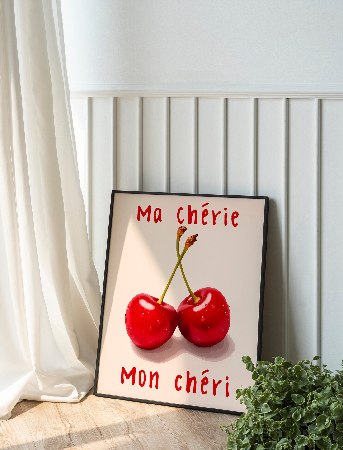 Ma Chérie Art Print, Mon Chéri Wall Decor Art Print, My Darling Cherry Art Print