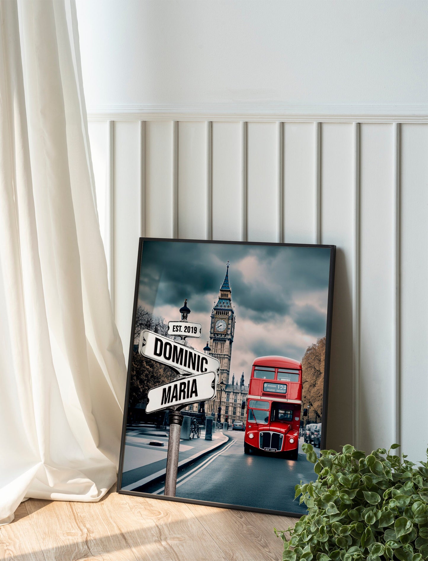 London Custom Street Sign Names and Date Art Print, Custom Couple Art Print, Personalized Couple Art, Custom Couple Names and Date Art Print