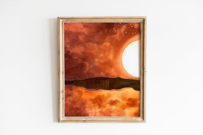 Sun Mountain Abstract Wall Decor Art Print