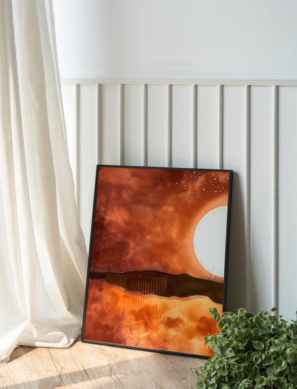 Sun Mountain Abstract Wall Decor Art Print