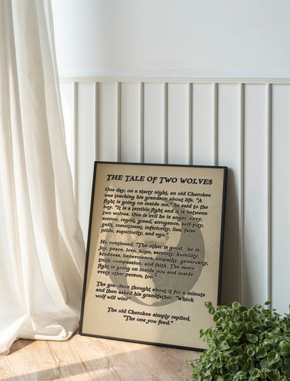Motivational Wolves Art Print, Mental Motivation, Positivity, Life Lesson
