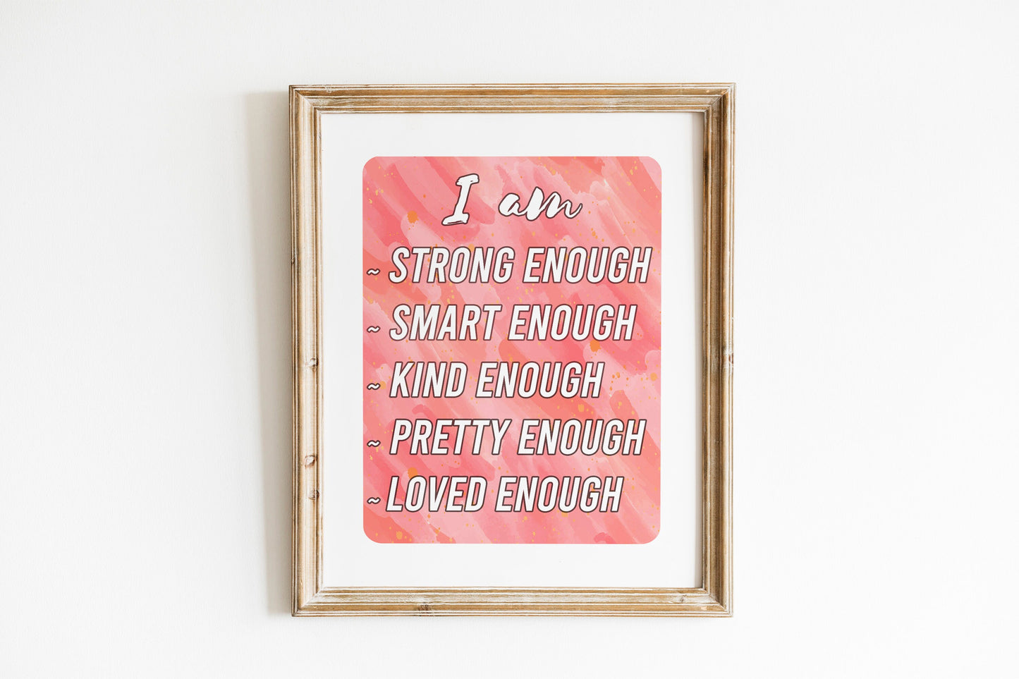 Pink Motivational I Am Art, Wall Art, Inspirational, Positive Art Print, Law of Attraction