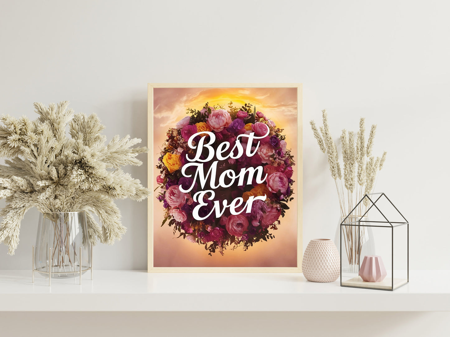 Mother’s Day Flower Wreath Print, Mother Appreciation Print, Mother’s Day