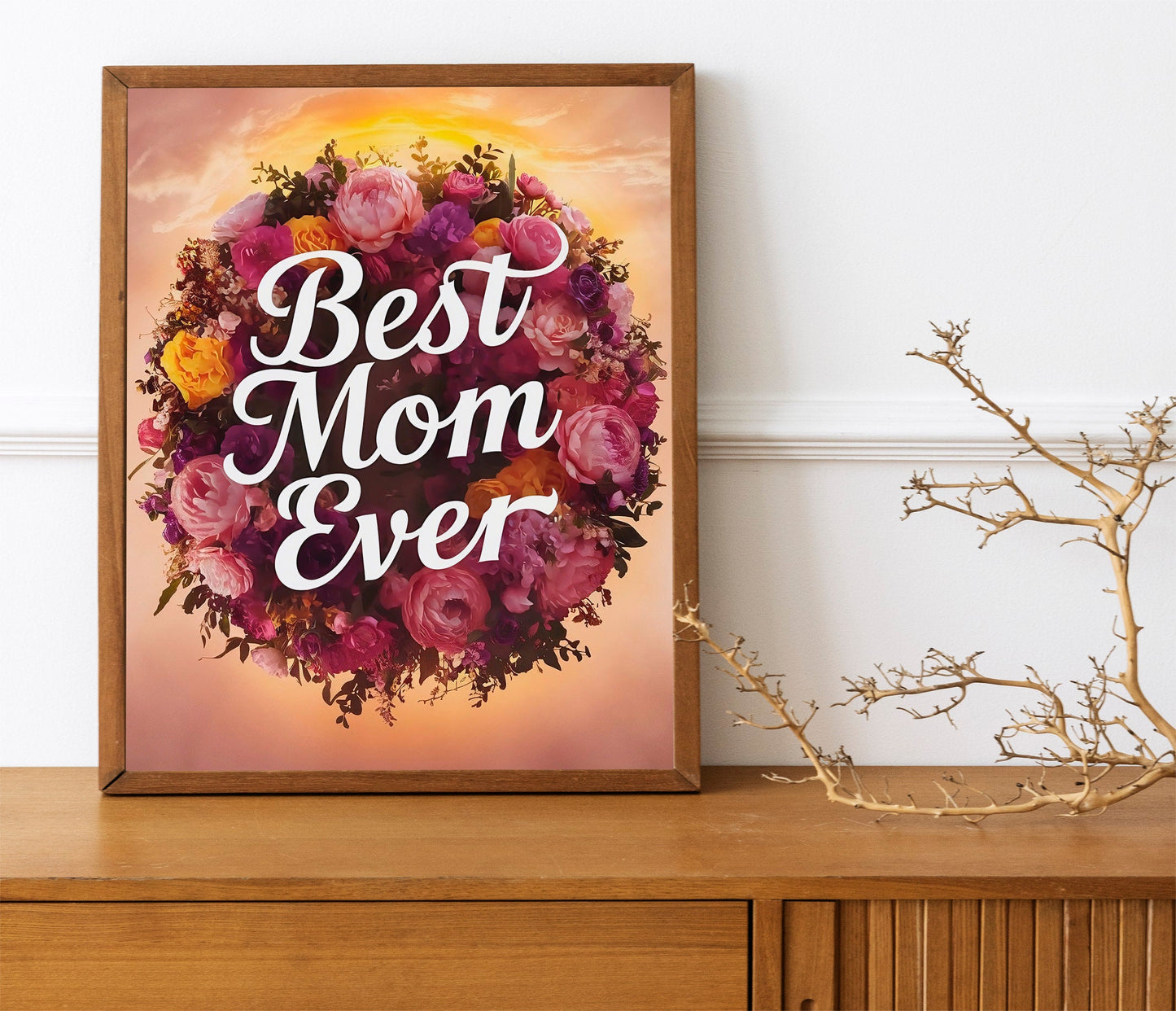 Mother’s Day Flower Wreath Print, Mother Appreciation Print, Mother’s Day