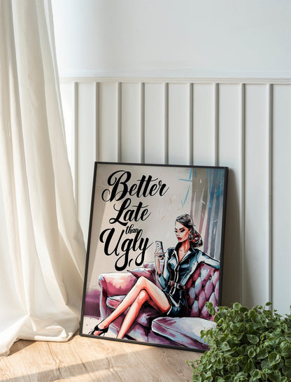 Glamorous Woman Art Print, Girly Wall Decor, Beauty Room, Funny Decor
