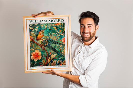 William Morris Gallery Exhibition Bird And Flowers Art Print, Colorful Art, Colorful Wall Decor