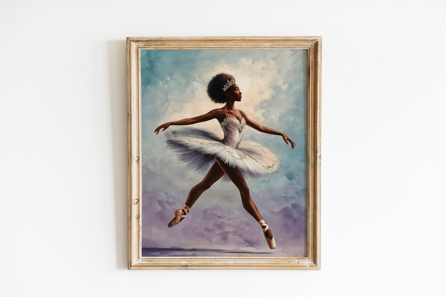 Black Ballerina Dancer Art, Strong Ethnic Woman, Woman Dancer Wall Decor