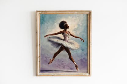 Black Ballerina Dancer Art, Strong Ethnic Woman, Woman Dancer Wall Decor