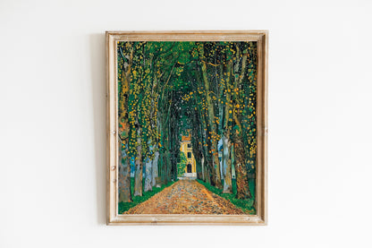 Oil Painting Tree Path Simplistic Art Print, Simplistic Art