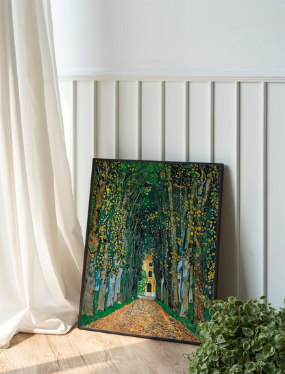 Oil Painting Tree Path Simplistic Art Print, Simplistic Art