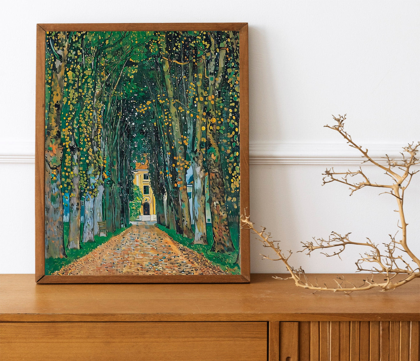 Oil Painting Tree Path Simplistic Art Print, Simplistic Art