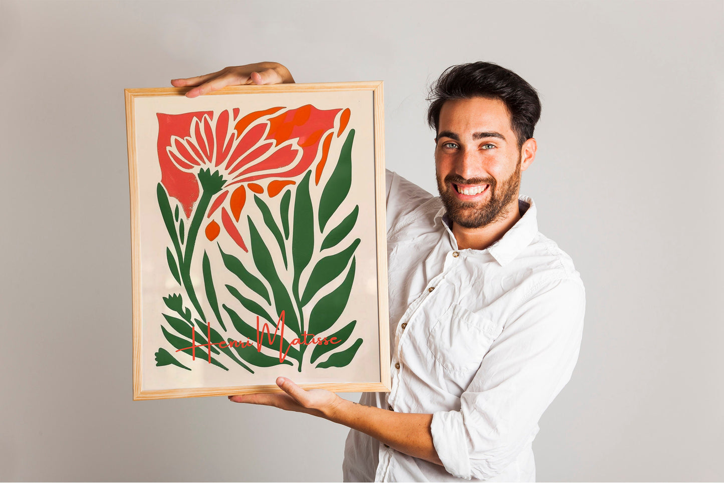 Henri Mattise Colorful Flower And Leaf Boho Art Print