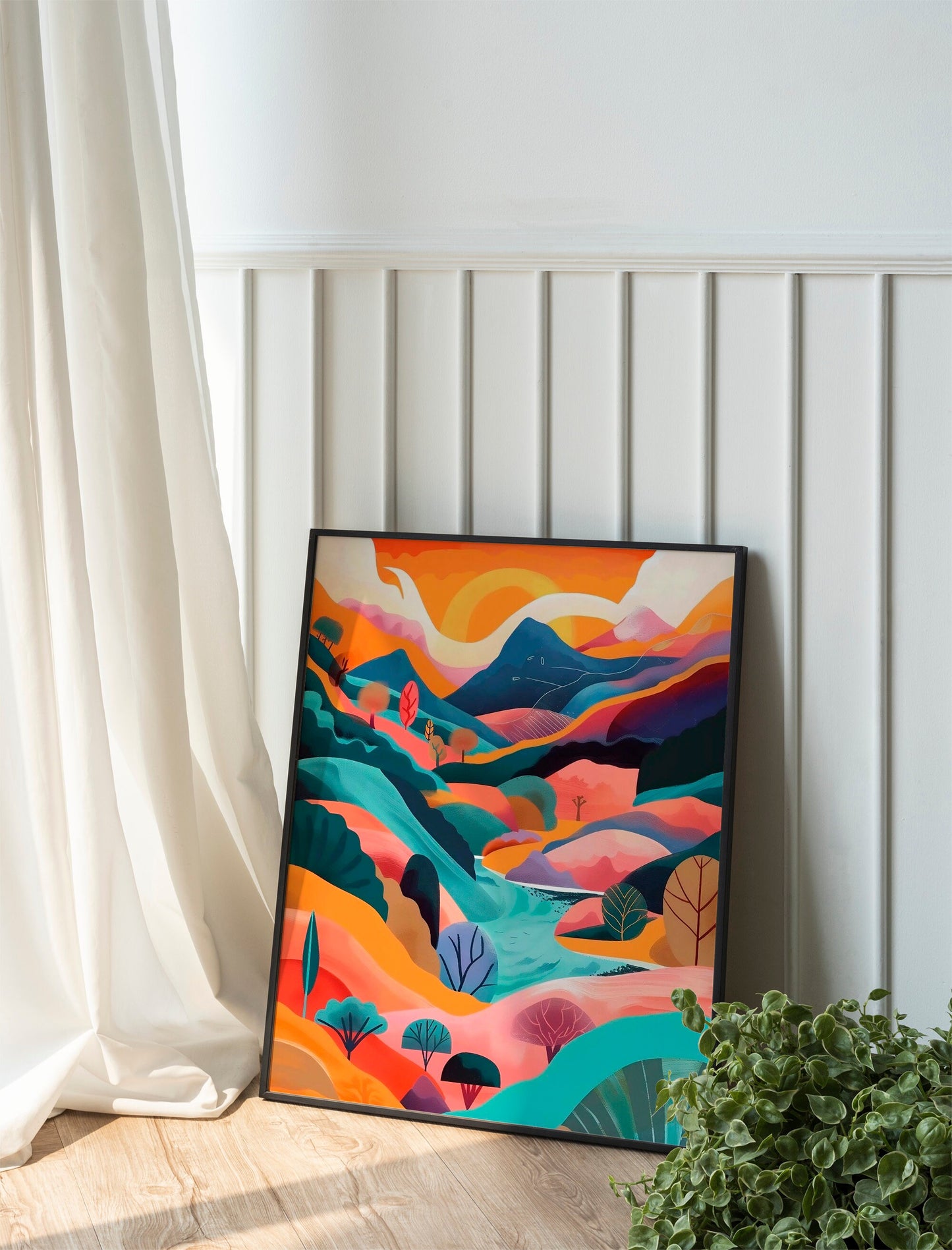 Mountain Abstract Boho Wall Decor Art Print