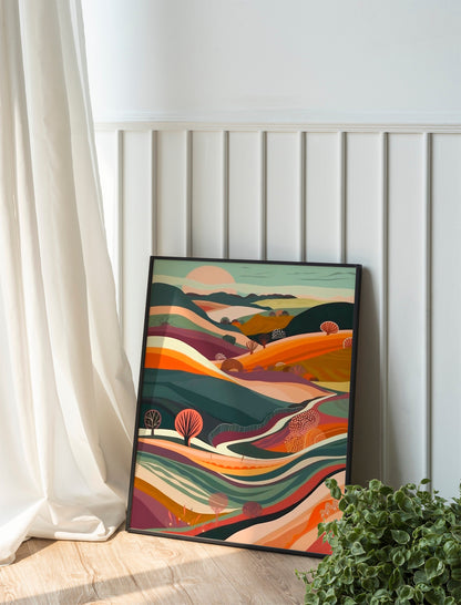 Mountain Abstract Boho Wall Decor Art Print