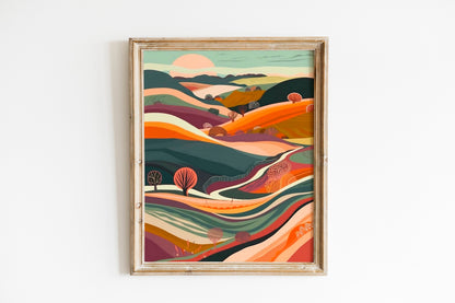 Mountain Abstract Boho Wall Decor Art Print