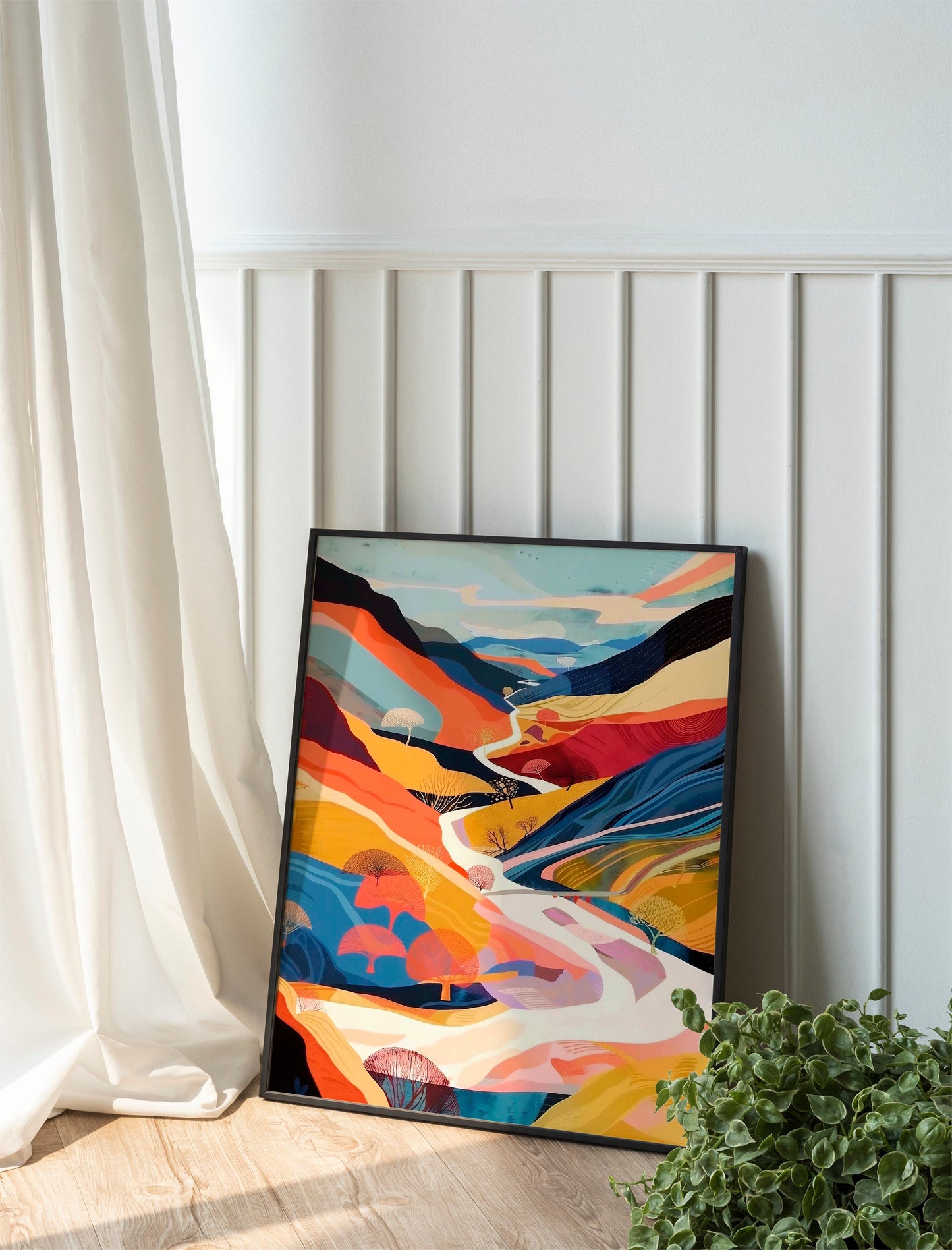 Mountain Abstract Boho Wall Decor Art Print