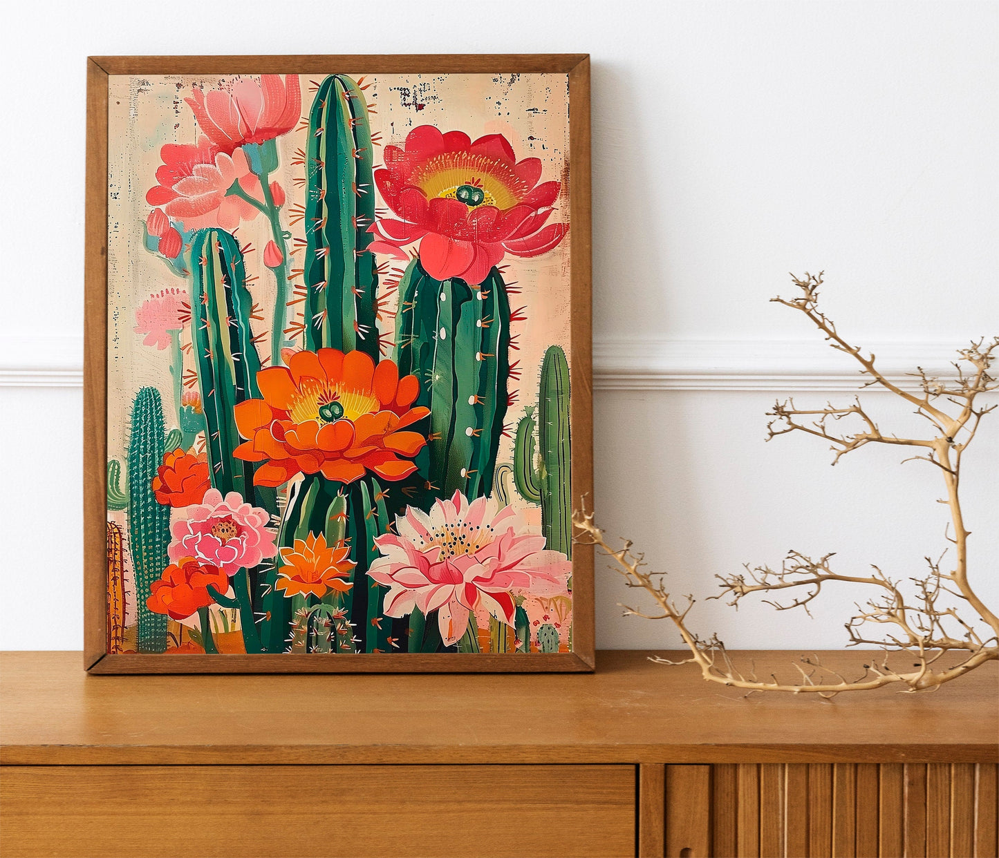 Cactus Flowers Wall Decor Art Print