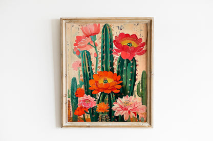 Cactus Flowers Wall Decor Art Print