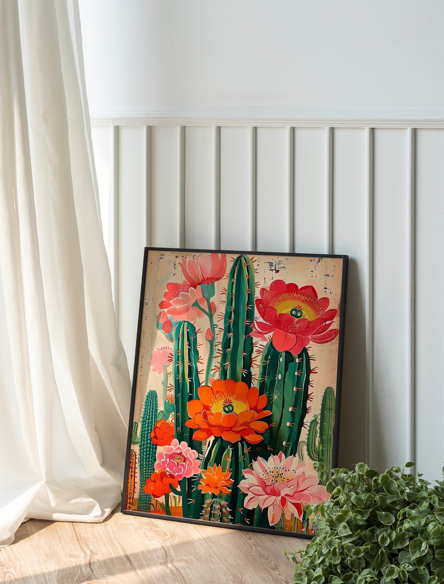 Cactus Flowers Wall Decor Art Print
