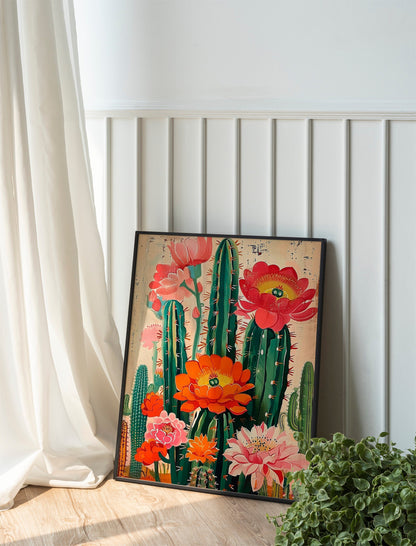 Cactus Flowers Wall Decor Art Print