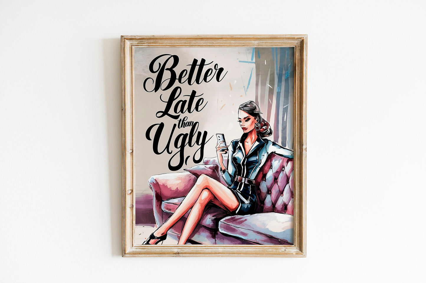 Glamorous Woman Art Print, Girly Wall Decor, Beauty Room, Funny Decor