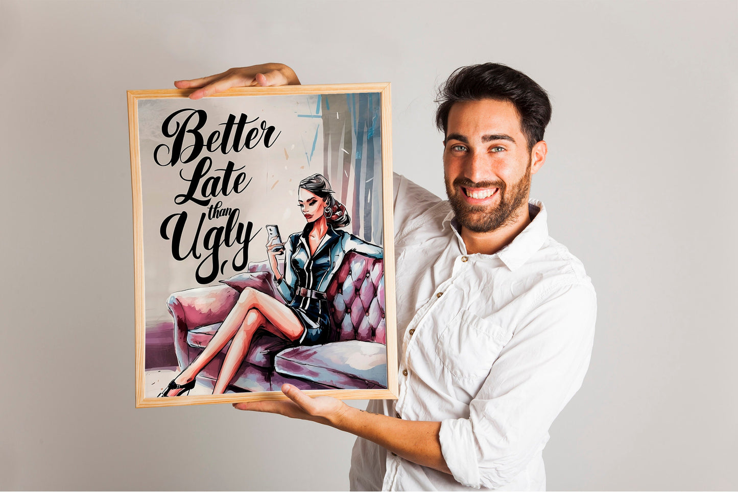 Glamorous Woman Art Print, Girly Wall Decor, Beauty Room, Funny Decor