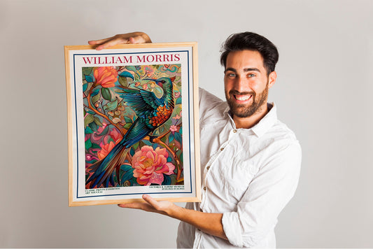 William Morris Gallery Exhibition Bird And Flowers Art Print, Colorful Art, Colorful Wall Decor
