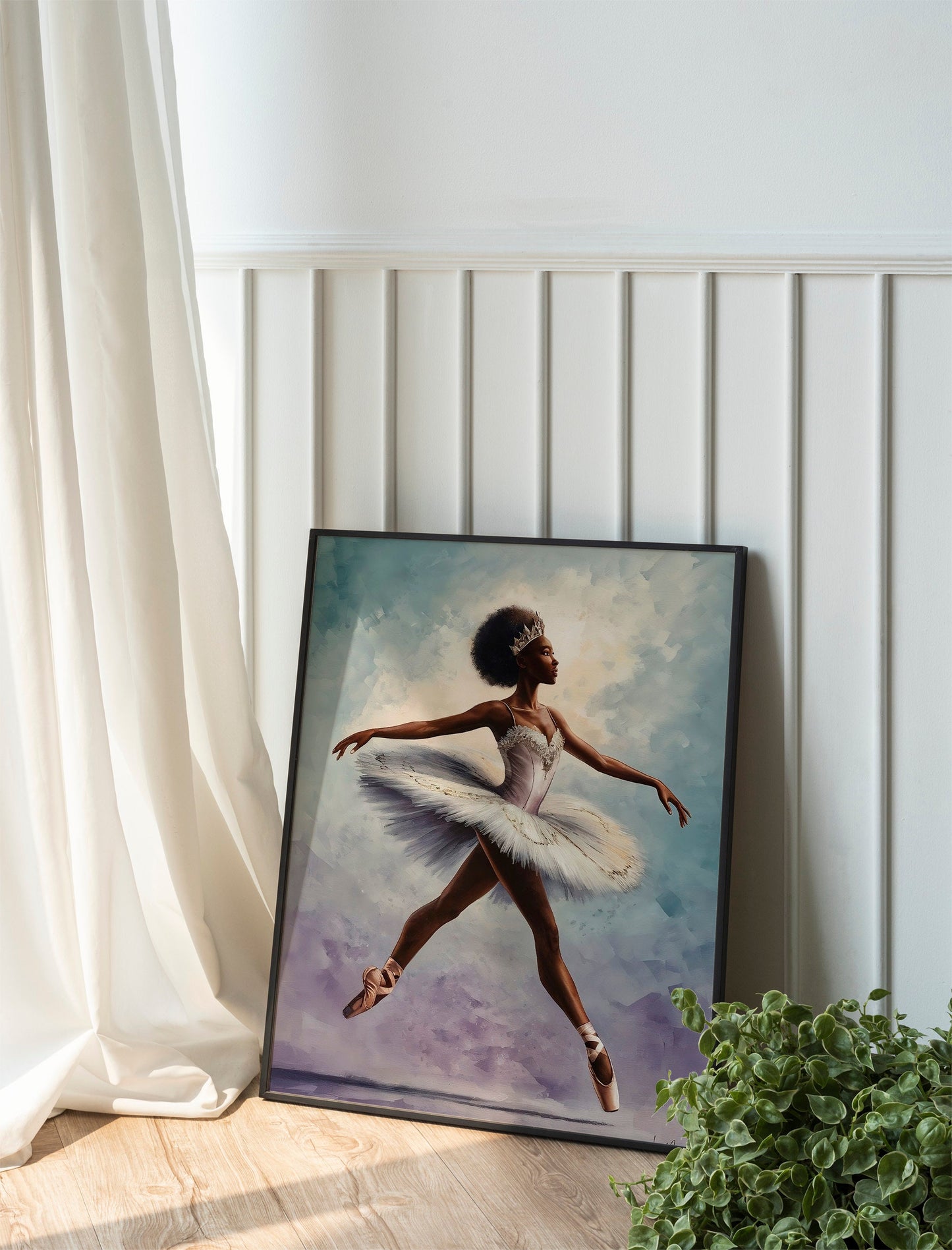 Black Ballerina Dancer Art, Strong Ethnic Woman, Woman Dancer Wall Decor