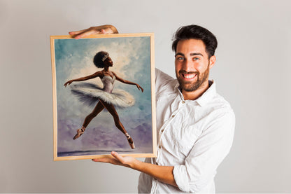 Black Ballerina Dancer Art, Strong Ethnic Woman, Woman Dancer Wall Decor